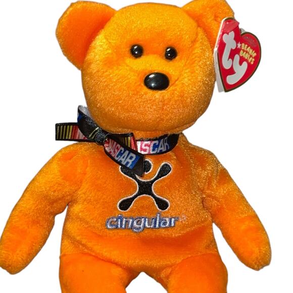 Ty Beanie Babies Plush Jeff Burton NASCAR 31 Cingular Stuffed Animal 9” Race NEW - Picture 11 of 13